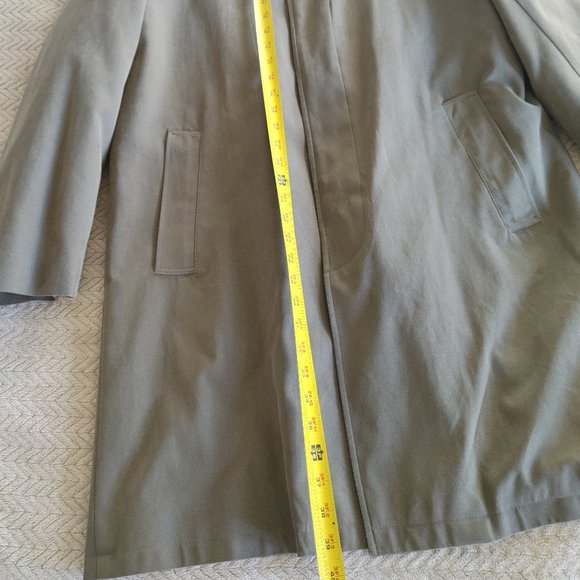 Men's London Fog Trench Coat - Size 40S - Color Dark Green - Picture 10 of 16